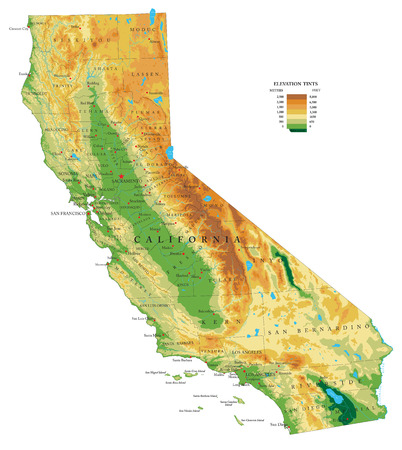 California physical mapのイラスト素材