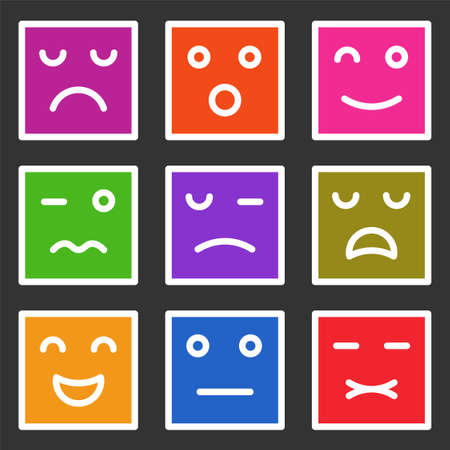 Pictograms depicting human emotions.のイラスト素材