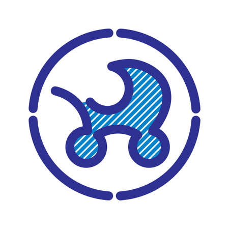 Decorative icon of a baby carriage on a white background.