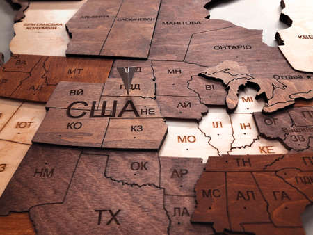 Map of the world with city designations.の写真素材