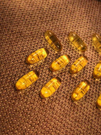 Vitamins Omega 3 on a beautiful background.の写真素材