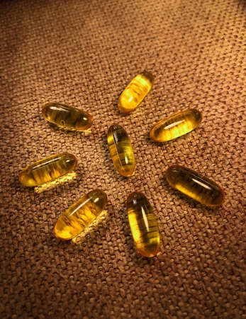 Vitamins Omega 3 on a beautiful background.の写真素材