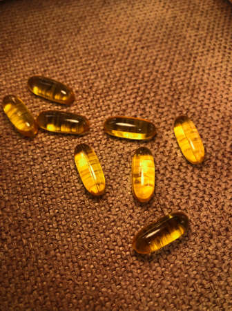 Vitamins Omega 3 on a beautiful background.の写真素材