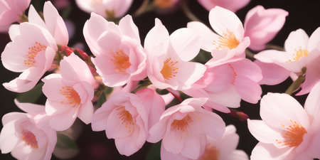 Art illustration, with flowers for the presentation of cosmetics.の素材