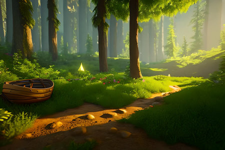 Very beautiful fairy-tale forestの素材