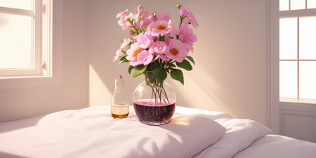 Flower in a bottle, beautiful art composition, with flowers.の素材