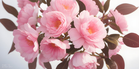 Art illustration, with flowers for the presentation of cosmetics.の素材