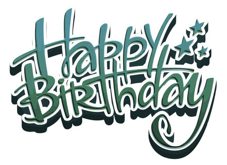 Happy birthday, large t-shirt print.のイラスト素材