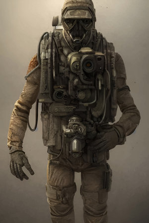 Soldier from the future in an exoskeletonのイラスト素材