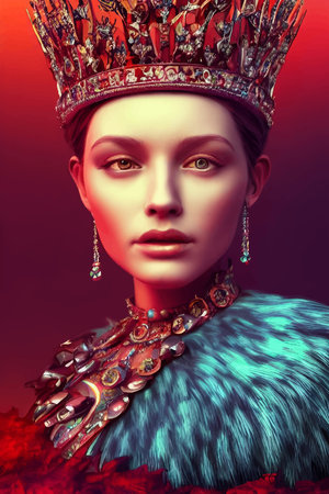 Beautiful girl in a crown. Queen.のイラスト素材