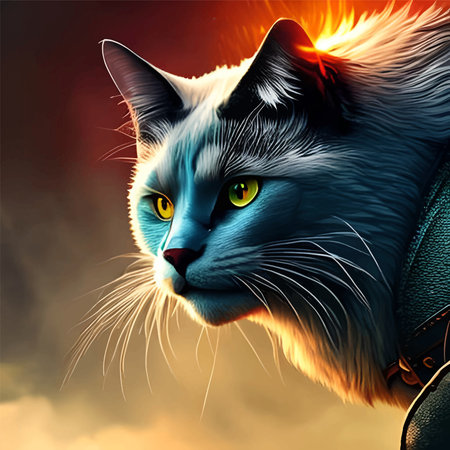 Fabulous beautiful cat in armor.のイラスト素材