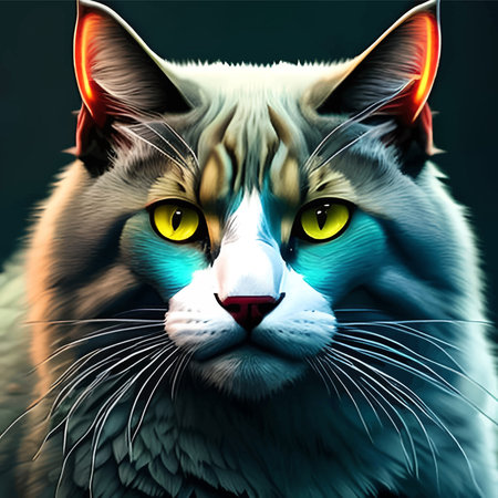 Fabulous beautiful cat in armor.の素材