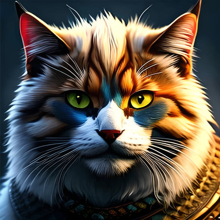 Fabulous beautiful cat in armor.の素材