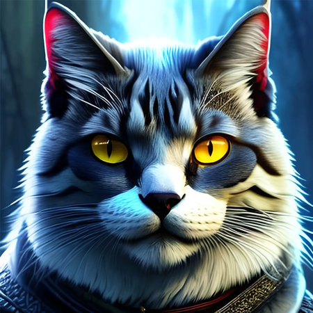 Fabulous beautiful cat in armor.の素材