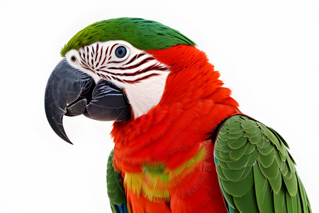 Funny Parrot on a white background.の素材