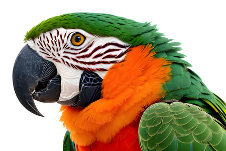 Funny Parrot on a white background.の素材