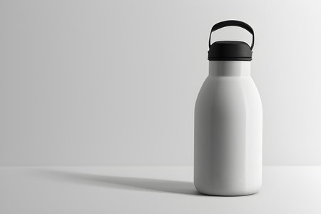 Beautiful sports bottle - flask, without inscriptions, isolated.の素材
