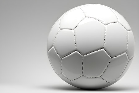 A white soccer ball on a light background.の写真素材