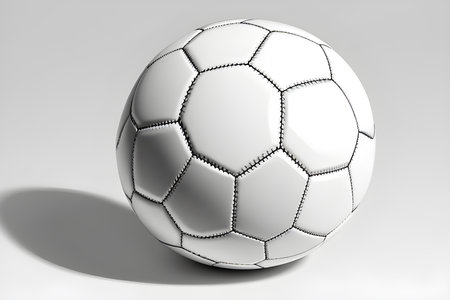 A white soccer ball on a light background.の写真素材