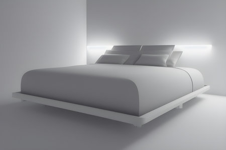 Concept design of a beautiful futuristic bed minimalismの素材