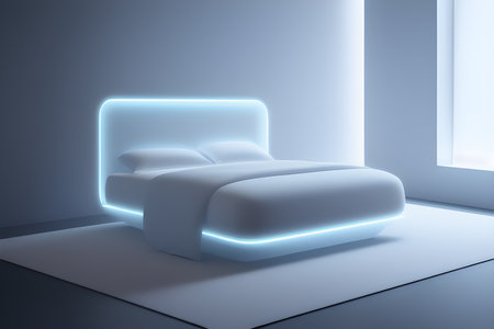 Concept design of a beautiful futuristic bed minimalismの素材