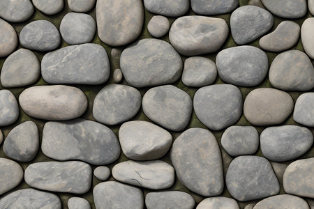 The texture of sea stones laid in the cobblestones.の素材