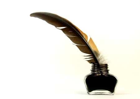 Inkwell and quillの写真素材