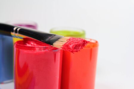 Brushes with color paints