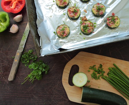 Fried zucchini bites with cheeseの写真素材