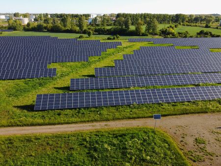 Solar panels in photovoltaic power plant