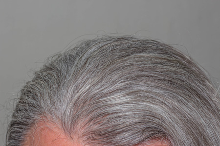 Gray long hairの写真素材