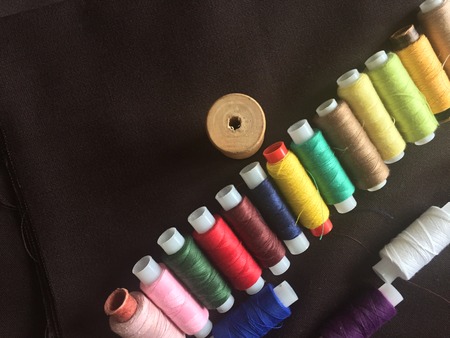 Fabric samples and thread