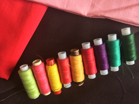 Fabric samples and thread