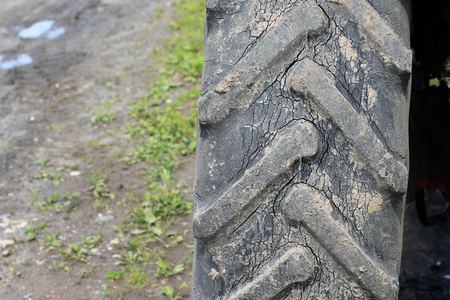 The dirt and the wheelの写真素材