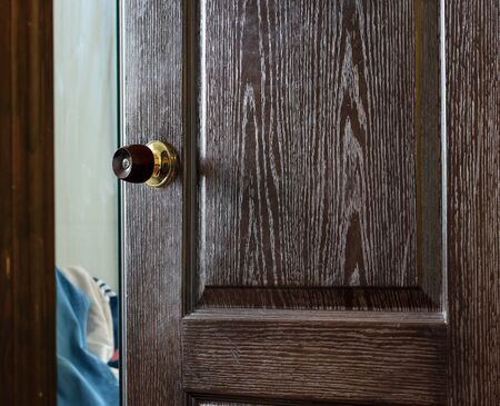 Open the wooden doorの写真素材