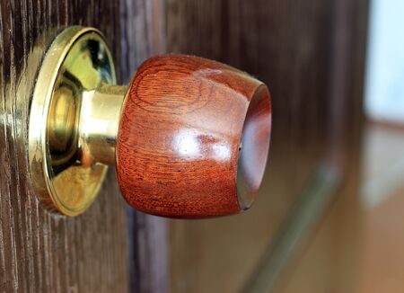 Wooden door handleの写真素材