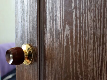 Wooden door handleの写真素材
