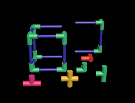 Build a plastic lattice 3Dの写真素材