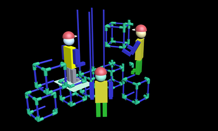 Assembly of construction workers 3Dの写真素材