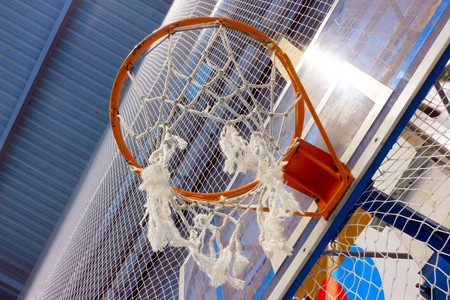mesh basket for basketballの写真素材