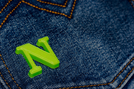 different parts of old jeans background or textureの写真素材