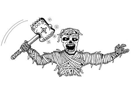 Mummy with Hammerのイラスト素材