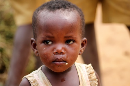 Mayange, Rwanda, January 6, 2012 - Unidentified girl from the UN Millenium village. It is a village of returnees-who came back to Rwanda after the 1994 genocide.のeditorial素材