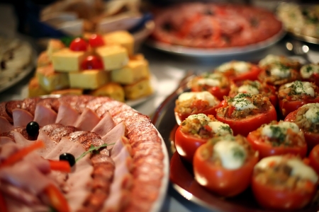 Food in restaurantの写真素材