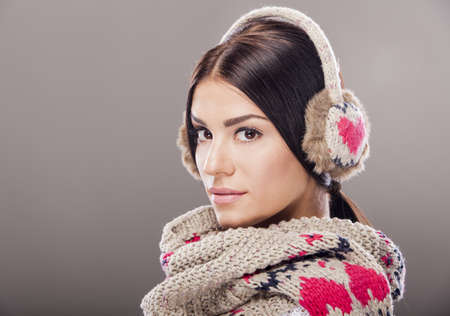 Young woman in winter clothes
