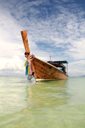 Traditional long tail boat from Thailandの写真素材
