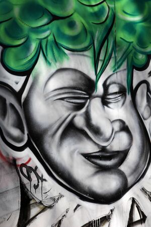 GrLisbon, Portugal - April 1, 2011: Detail of the graffiti on the wall in Lisbon, Portugalのeditorial素材