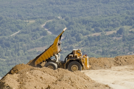 Dump truck in the quarryの写真素材