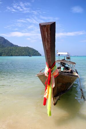 Traditional long tail boat from Thailandの写真素材