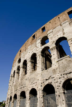 Detail of the Colosseum in Rome, Italyの写真素材